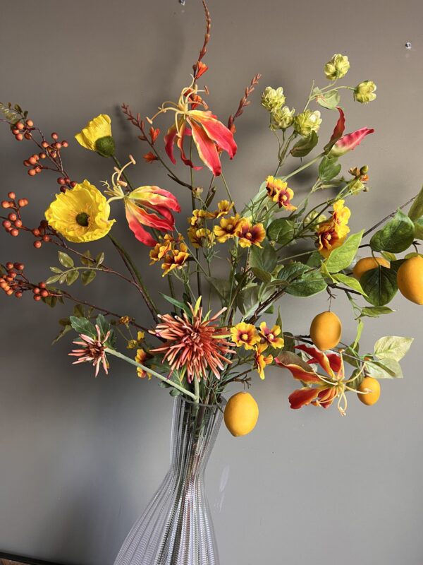 zijdenbloemen geel oranje