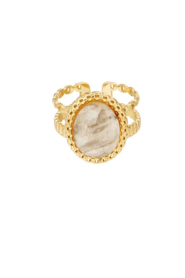 ring steen beige